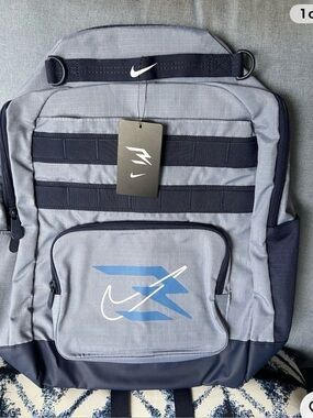 Nike Gray and Navy Utility Backpack with Blue Logo